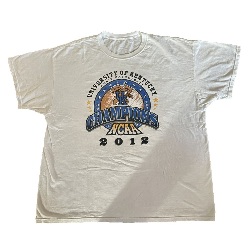 Vintage 2012 Kentucky Wildcat NCAA  National Champions XL T-shirt X Clean White